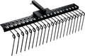 5FT Durable Pine Straw Rake Steel Spring Landscape Rake Fits 2" Receiver for Lawn Tractors or ATV/UTV，Black