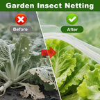 Agfabric Garden Netting 9.8X 49.2 FT Insect Pest Barrier Bird Netting for Garden Protection,Row Cover Mesh Netting for Vegetables Fruit Trees and Plants,White