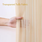 30×10ft Champagne Tulle Backdrop Curtain with Lights String for Parites, Sheer Photo Backdrop Curtains for Wedding Party Photography Background