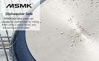 MsMk Non stick frying pan set with lid Blue, 12-inch Durable skillet, Titanium and Diamond Non Stick Non-Toxic Coating From USA, Even Heating, Easy Clean-Up, Comfort Handle, Induction Compatibility
