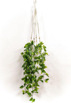 2 Packs Fake Hanging Plant with Pots for Home Decor Artificial Hanging Basket Plants Macrame Plant Hanger with Faux Vines Greenery for Bedroom Bathroom Room Wall Boho Decor Indoor Outdoor