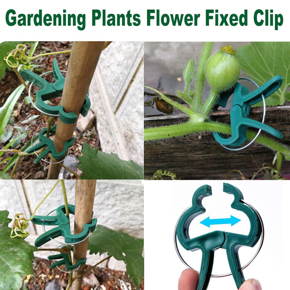 7Queen 80PCS Garden Plant Supports Clips, 2 Sizes Adjusting Reusable Plant Clips for Supporting Stems of Flower Vine Vegetables Tomatoes Climbing