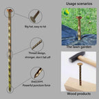 100 Pack - 8" Solid Galvanized Non-Rust Metal Garden Stakes, Spiral Landscape Edging Spikes/Anchors, for Paver Edging, Weed Barriers, Turf, House Construction, Carpentry Nail, Tent, Garden Plants