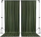 AK TRADING CO. 10 feet x 10 feet Olive IFR Polyester Backdrop Drapes Curtains Panels with Rod Pockets - Wedding Ceremony Party Home Window Decorations