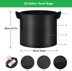 30-Gallon 10 Pack Grow Bags,Thickened Aeration Fabric Growing Pots Planters with Handles for Planting Vegetables Plants,Black