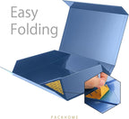 PACKHOME 6 Extra Large Gift Boxes 17.5x11.3x4.3 Inches, Sturdy Shirt Boxes with Magnetic Lids for Clothes and Large Gifts (Glossy Blue)