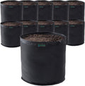 Commercial Grow Bag Pack of 10, Air Pruning Mesh Fabric Plant Containers (1 Gallon, Black)