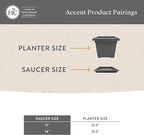 The HC Companies 11 Inch Accent Square Plant Saucer, Lightweight UV-Resistant Plastic Outdoor & Indoor Flower Pot Tray, 2-Pack Plant Pot Trays for Garden & Home Decor, Warm Gray