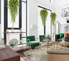 SJL Faux Hanging Plant Artificial Hanging Plants Indoor Ferns for Outdoors 4pcs Fake Plants Vines Eucalyptus Leaf Plastic Flowers Real Touch All Year Round Decor Arch Porch (Yellow)