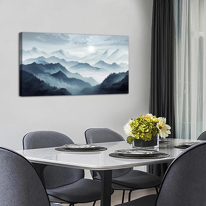 Lapremoly Large Canvas Wall Art For Living Room Wall Decorations For Office Bedroom Wall Decor Frame Pictures Artwork Home Decor Abstract Mountain Landscape Wall Painting Poster Hotel Decor 24"X48"