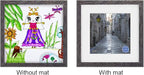 RPJC 11x11 inch Picture Frame Made of Solid Wood and High Definition Glass Display Pictures 8x8 with Mat or 11x11 Without Mat for Wall Mounting Photo Frame Driftwood Finish