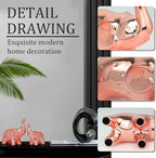 A Pair Elephant Statue Home Decor,Modern Style Figurines,Sculpture for Office Desktop Bookshelf Living Room (Ceramics Rose Gold)