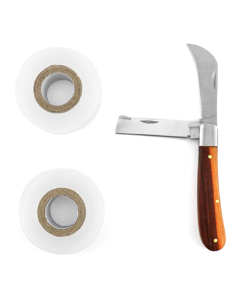 QWORK Gardening Grafting Cutter, Manual Grafting/Pruning Cutter, Plant/Fruit Tree Budding Tool with 2 Plants Repair Tapes for Floral Fruit Tree