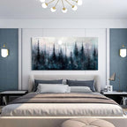 Large Wall Decor for Living Room Canvas Wall Art for Office Modern Wall Decorations for Bedroom Foggy Forest Landscape Paintings Black and White Pictures Artwork Room Home Decor 24"X48"