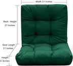 QILLOWAY Outdoor Chair Cushion for Patio Furniture, Waterproof Patio Cushions Set of 2 with Ties, Fade Resistant Replacement Pads for Outdoor Rocking Chairs,Mallard, Forest Green
