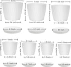7 pcs Plant Pots with Drainage Holes and Saucers, Indoor Planters, Set of 7 (7.5, 7, 6.5, 6, 5.5, 4.5, 3.5 Inches), White