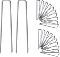 6 Inch Galvanized Garden Landscape Staples Stakes 25 50 100 PCS Anti-Rust Garden Staples U-Shaped Landscape Pins for Secure Lawn Fabric (100, 6 Inch)