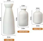 Ceramic Vases Set of 2-White Vase for Modern Home Decor, Flower Vases for Aesthetic Room Decor,Boho Decor Wedding Dinner Table Party Office Centerpiece Table Decorations (baise)