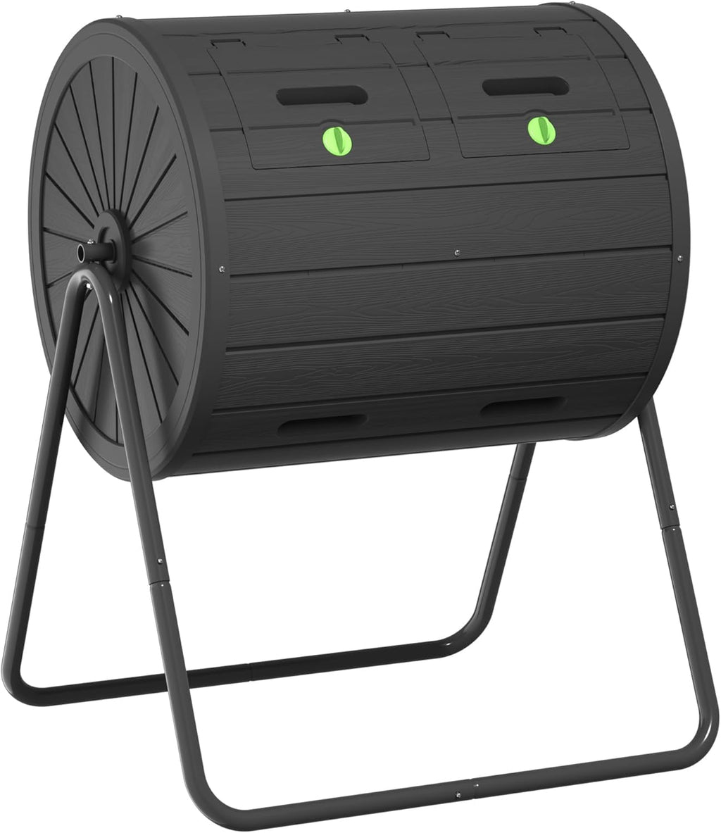 PatioZen Compost Bin 45 Gallon Outdoor, Black
