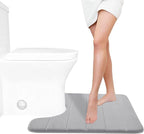 Yimobra Memory Foam Toilet Bath Mat U-Shaped, Commode Contour Rug, Soft and Comfortable, Super Water Absorption, Non-Slip, Thick, Machine Wash and Easier to Dry for Bathroom, 24 X 20 Inches, Grey