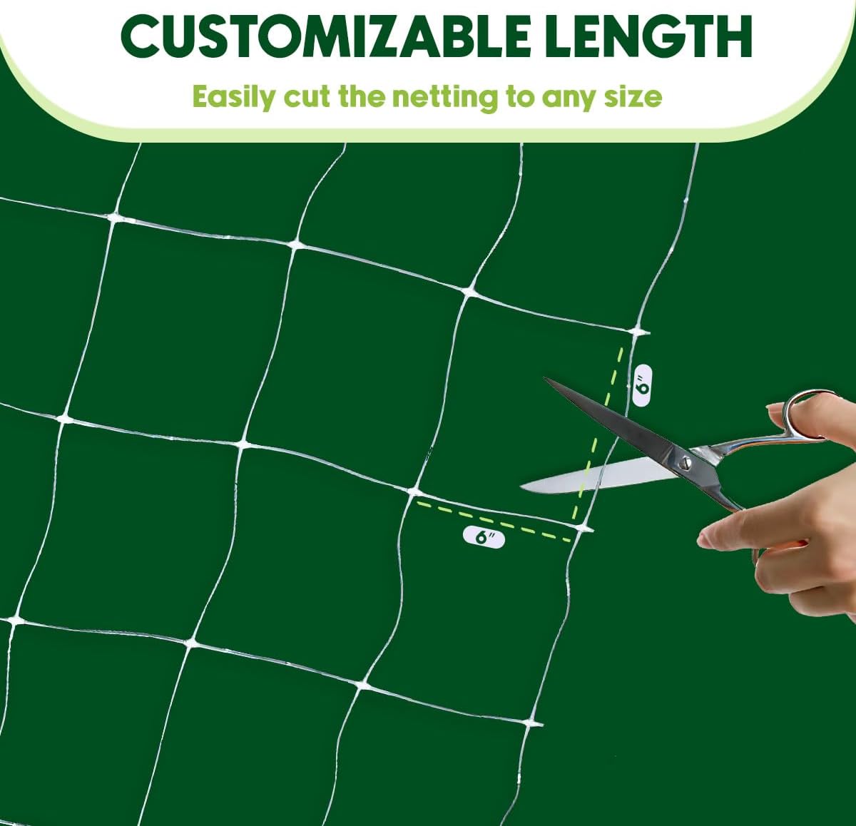Trellis Netting, Aaamazing Netting, Scrog Net, Trellis Net, 10ft x 4920ft Roll, for Climbing Plants, Cut Flower Support, Garden, Grow Pea, Bean, Grape Vine, Mesh, Heavy Duty, 6x6 Inch Squares - Folded