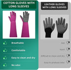 Gardening Gloves, Thorn Protective, Forearm Protection, Yard Work, Pruning, Outdoor Activity, Comfortable (pink, large)