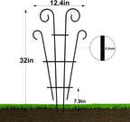 4 Pack 32'' Trellis for Potted Plants, Metal Garden Trellis for Climbing Plants Outdoor, Indoor Plant Trellis Black Coated Flower Pot Trellis for Climbing Plants Houseplants Vine Ivy