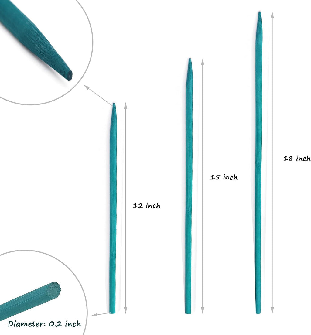 Garden Wood Plant Stakes Green Bamboo Sticks,HAINANSTRY Sturdy Floral Plant Support Stakes Wooden,Wooden Sign Posting Garden Sticks(25 Pack 15 Inches)
