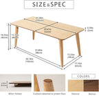 EMOOR Wood Folding Coffee Table Rectangle Large (20.5"x41.3") Natural, Floor Sitting Low Table Small Space Minimalist Japanese Tatami Room