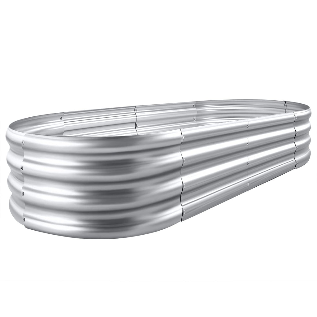 Land Guard Galvanized Raised Garden Bed Kit, Galvanized Planter Garden Boxes Outdoor, Oval Large Metal Raised Garden Beds for Vegetables…………
