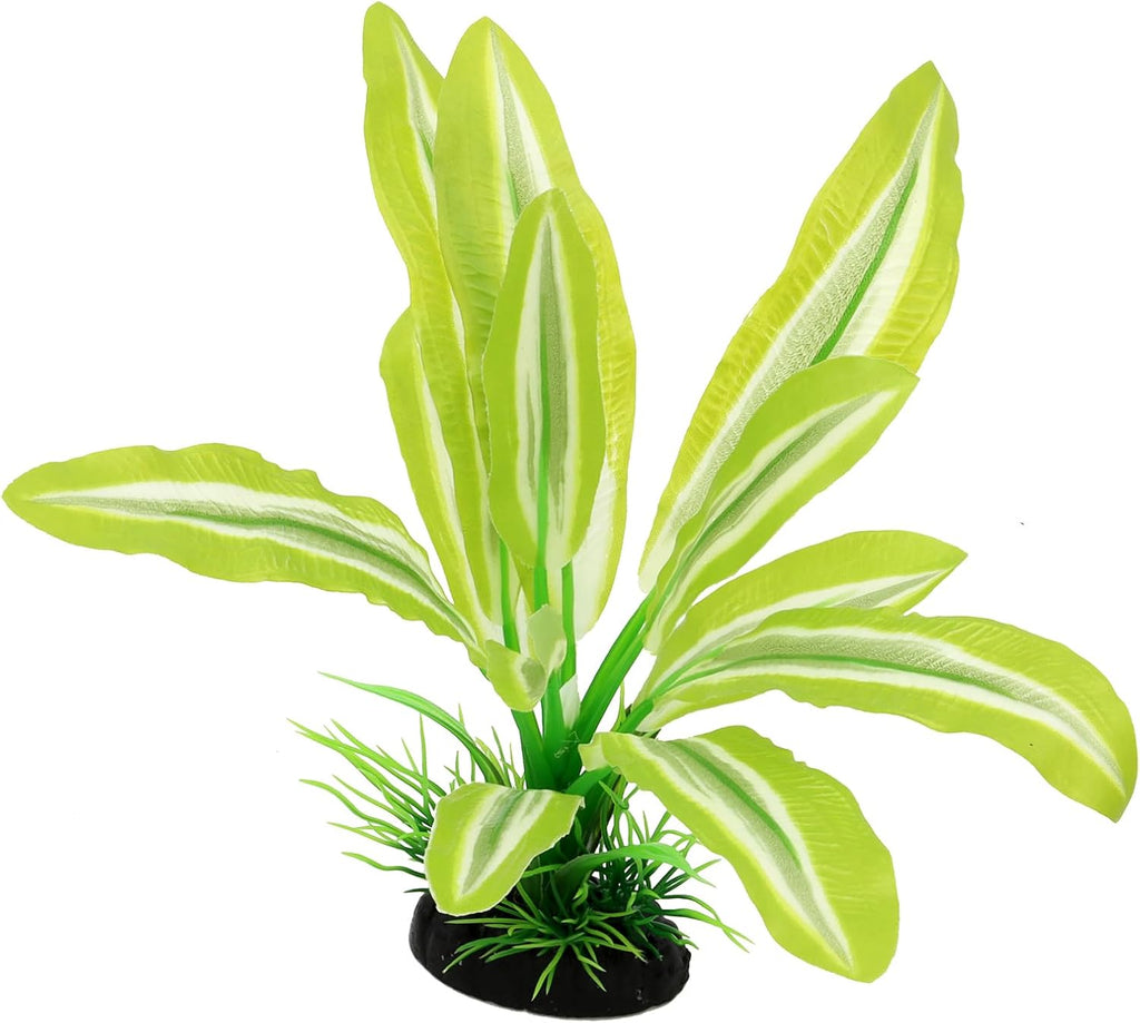 Silk Aquarium Plants for Betta Fish Tank, 2 Pcs 8 Inch Small Silk Aquarium Plant Aquatic Water Grass Decoration，Green-Yellow