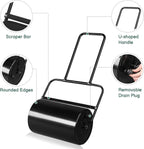 Outvita Lawn Roller, 10 Gallons Water and Sand Filled Garden Drum Roller with U Shaped Handle Tow beind Sod Roller for Planting, Seeding(Black)