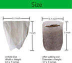 gardtree Plant Nursery Bags 6.3” x 7” 200PCS, Non-Woven Biodegradable Plant Grow Bags Fabric Seedling Starter Pots for Vegetable Flower Fruit Saplings Tree, Home Garden Supply