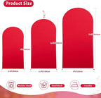 6.6FT Red Arch Cover - Polyester Fitted Wedding Arch Stand Covers Round Top Chiara Arch Backdrop Cover for Birthday Party Banquet Photo Background Decoration