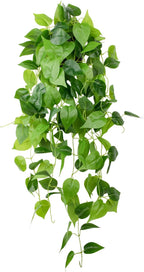 LOYWREE 35.4in Artificial Plants in Black Pot Realistic Fake Hanging Potted Greenery with Faux Ivy Vine & Pothos - Ideal for Shelf, Home, Office, Indoor & Outdoor Garden Decor