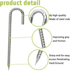J-Hook-Rebar-Stakes-12 Inch, Ground Stakes Heavy Duty Rebar Stakes for Camping 50pcs Rebar Stakes Rust Proof Coated Metal for Flower Gardens Dog Fence Camping Tents Chicken Coop
