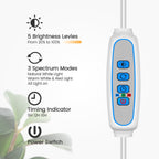 Garpsen Floor Plant Light, Full Spectrum 252 LEDs Grow Light for Indoor Plants with Base, 3 Color Modes & 5 Dimmable, Timer 6/12/16H Grow Lamp with 67''Height Adjustable, 3-Head-White