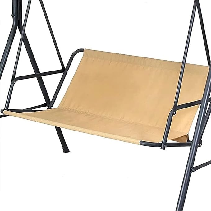 Swing Seat Cover Replacement, 600D Thickened Oxford Waterproof Chair Bench Cover for 2/3 Seat Patio Garden Swing Chair (Beige, XL - 56.7x21.7x17.7in)