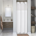 Stall No Hook Shower Curtain with Snap-in Fabric Liner Set,Waffle Weave Shower Curtains for Bathroom,Hotel Luxury Decor Bathroom Curtain Set,Waterproof & Washable,White,36Wx74H