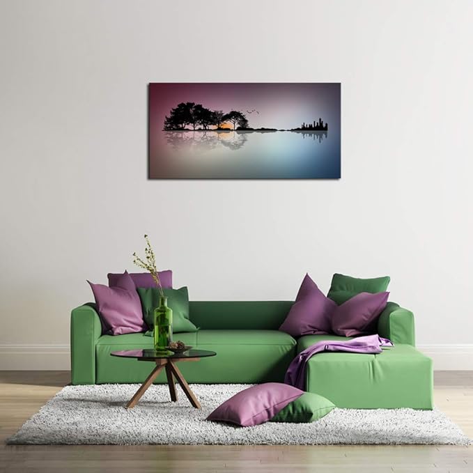 DZL Art A72650 Guitar Wall Art Canvas prints for bedroom living room bathroom Wall Decor kitchen artwork Guitar Island Canvas Prints Man Cave Music Lover Gift