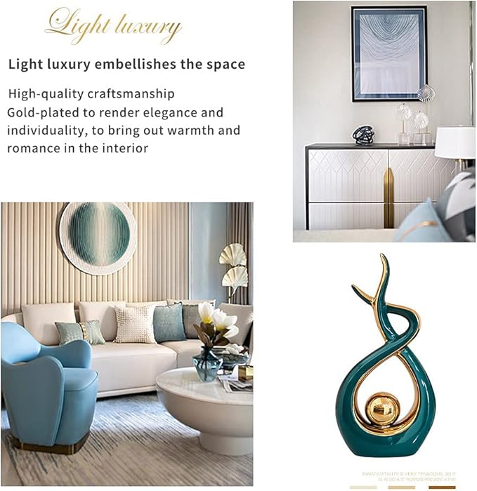 Norrclp Home Decor Modern Abstract Art Ceramic Statue Table Decorations for Dining Room Living Room Office Centerpiece