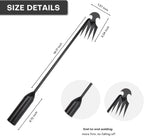 Garden weeding tool 4-tooth manganese steel forged manual weeder Portable root weeding tool Suitable for vegetable gardening backyard farm planting 19.7-inch gardening weeding tool (2-pack)