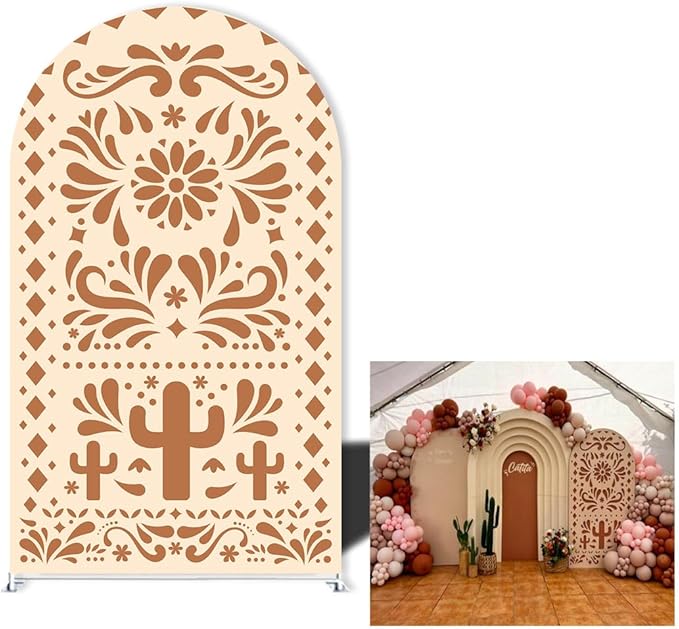 Mexico Theme Arch Stand Covers Fiesta Wedding Party Elastic Fabric Background Birthday Baptismx Baby Shower Decor Props (120x220cm(W48''H86''),G-3741)