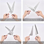 Professional Kitchen Scissors for Food,Poultry Shears Heavy Duty with Serrated Edge,Detachable Meat Cutting Scissor for Chicken Bone And Turkey,Bread serrated knife Whit 1Pcs