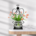 Angel Plant Terrarium with Metal Stand, Air Planter Bulb Glass Vase Metal for Hydroponics Home Garden Office Decoration-Plant Lover's Gift for Women (Angel)