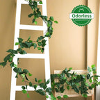 3 Strands Artificial Vines Kit, 71" Silk Eucalyptus Ivy Garland Green Leaves Natural Odorless, Fake Greenery Hanging Plants Decoration for Home, Bedroom, Wall, Party, Wedding Decor