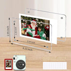 Magnetic Refrigerator Mini Picture Frames, 2.36x3.54 Acrylic Magnetic Clear Photo Frames, 2x3 Mini Film Picture Compatible with Instax/Polaroid Camera for Fridge/Locker/Wall, 6 Pack