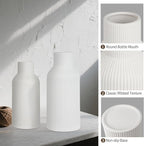 Ceramic Vase Set of 3, White Vase for Modern Home Decor, Decorative Vases for Bouquet Pampas Grass Dried Flowers, Living Room, Bedroom, Bathroom, Shelf Centerpiece Table Decorations