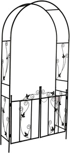 Steel Garden Arch, 7'6" High x 3'9" Wide, Garden Arbor for Various Climbing Plant, Outdoor Garden Lawn Backyard