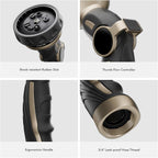 RESTMO Hose Nozzle Heavy Duty, Metal Water Hose Sprayer for Garden, 9 Spray Patterns | High Pressure | Thumb Flow Control | On/Off Valve, Ideal for Outdoor Lawn & Plant Watering, Car & Pet Washing